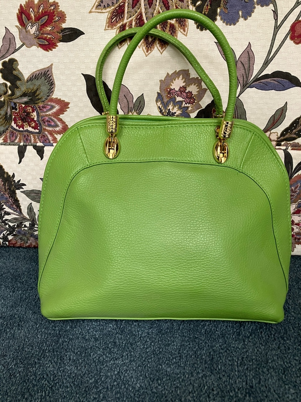 Lime Green Italian Leather Bag